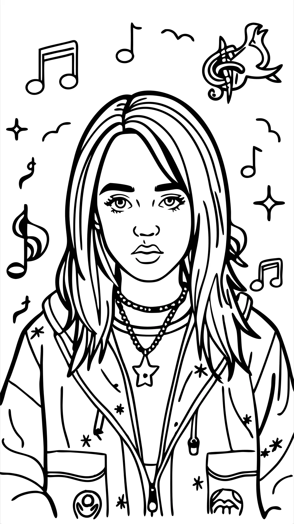 billie eilish coloring page